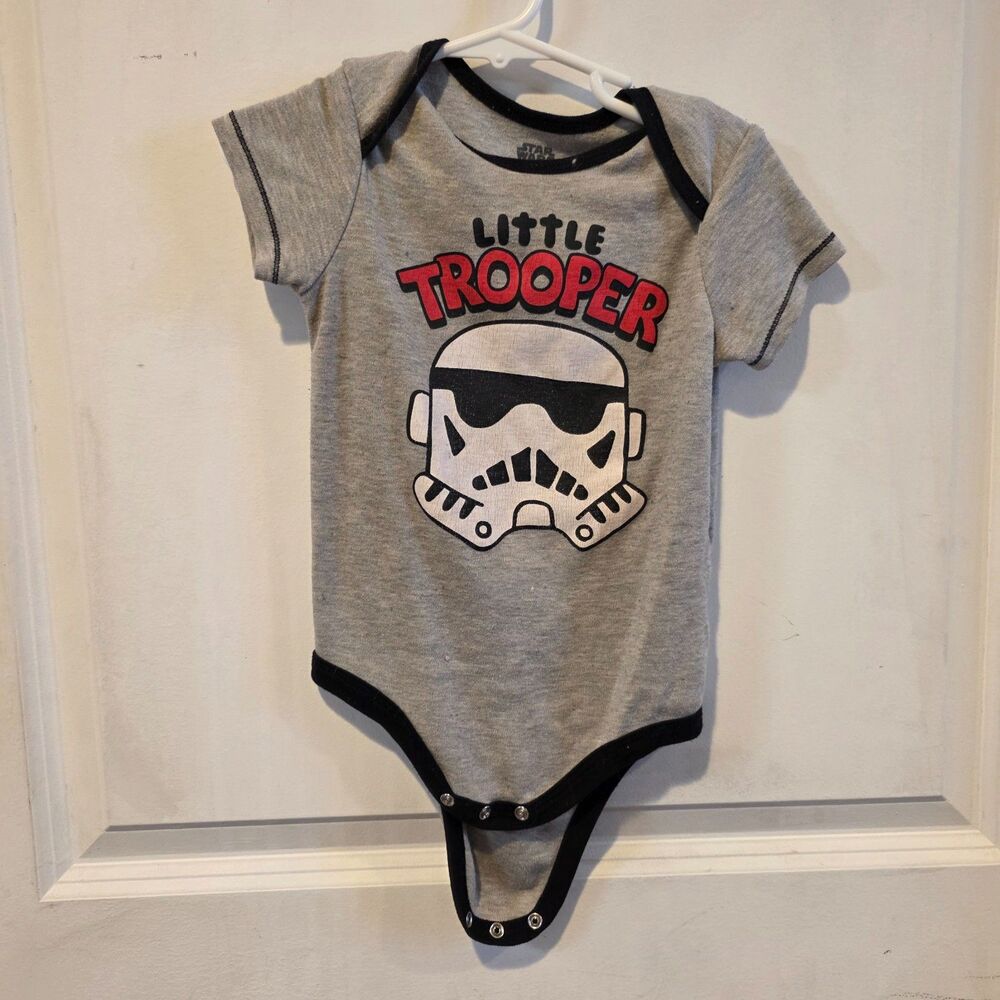 Star Wars Little Trooper Stormtrooper Baby Bodysuit One Piece Gray 24M Disney